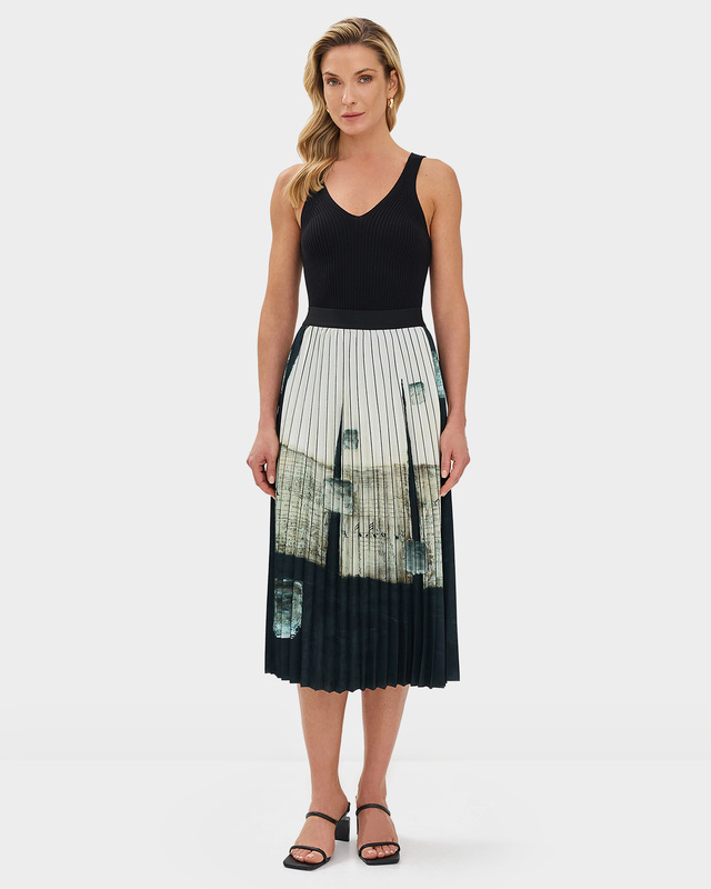 Плиссированная юбка с принтом