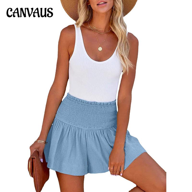 Летняя женская полуюбка, нежный ветер, белая талия, плиссированная плиссированная юбка, однотонная короткая юбка