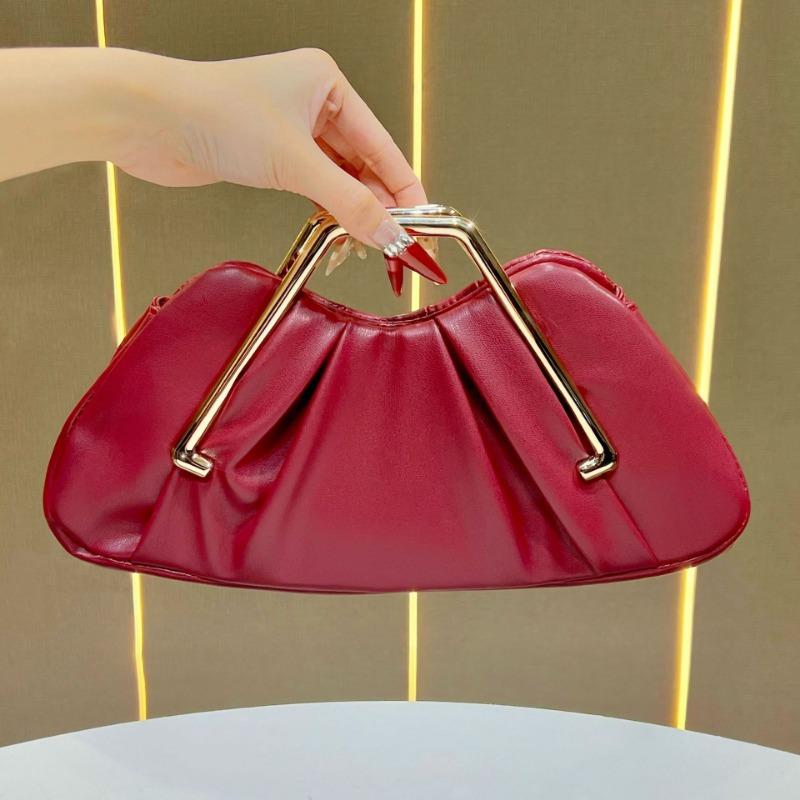 Модная женская плиссированная сумка-тоут, Нишевая плиссированная клатч-сумка и Вечерняя сумка бордовый