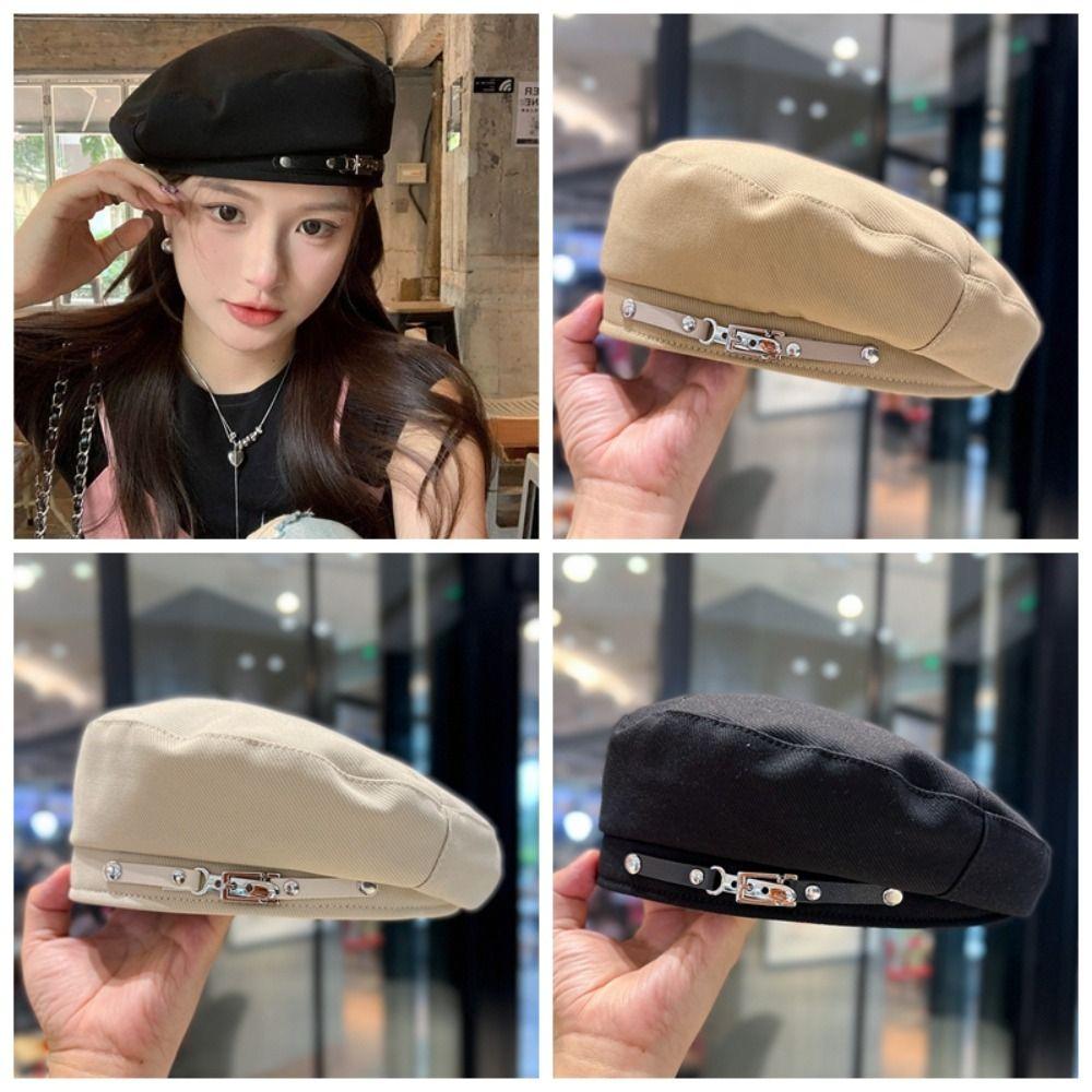 Солнцезащитная плиссированная шляпа-берет с металлической цепочкой, плиссированная восьмиугольная кепка, защита от солнца